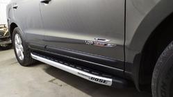 Hyundai Santa Fe 2 2006-2012 рр. Бокові пороги Fullmond (2 шт, алюм.) фото 13