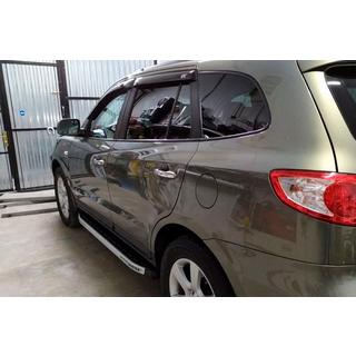 Бокові пороги Fullmond (2 шт, алюм.) Hyundai Santa Fe 2 2006-2012 рр. фото 2