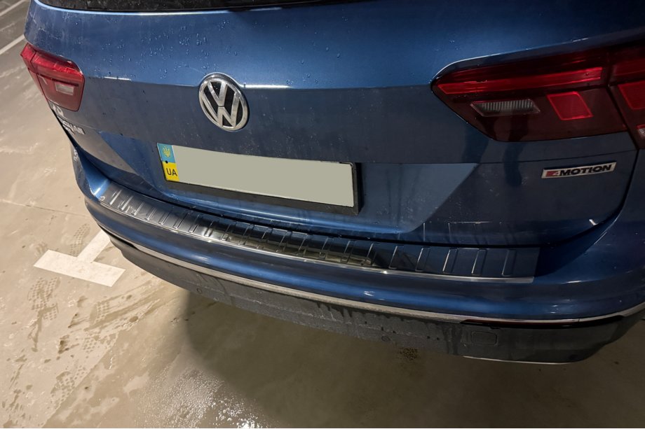 Volkswagen Tiguan 2016-2023 рр. Накладка на задній бампер (Carmos, нерж) Фото 8