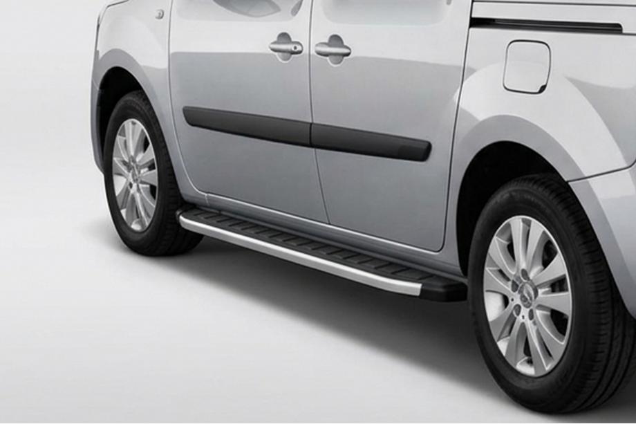 Renault Kangoo 2008-2020 рр. Бокові пороги Fullmond (2 шт., алюм.) Image