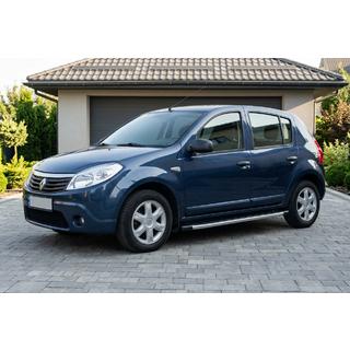 Бокові пороги Fullmond (2 шт., алюміній) Dacia Sandero 2007-2013 рр. фото 1