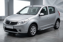 Dacia Sandero 2007-2013 рр. Бокові пороги X5-тип (2 шт., алюм.) фото 1