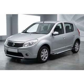 Бокові пороги X5-тип (2 шт., алюм.) Dacia Sandero 2007-2013 рр. фото 1
