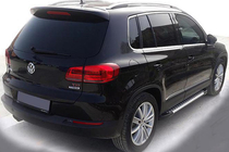 Volkswagen Tiguan 2007-2016 рр. Бокові пороги Allmond Grey (2 шт., алюм) фото 1