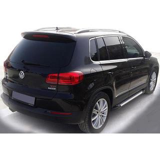Бокові пороги Allmond Grey (2 шт., алюм) Volkswagen Tiguan 2007-2016 рр. фото 1