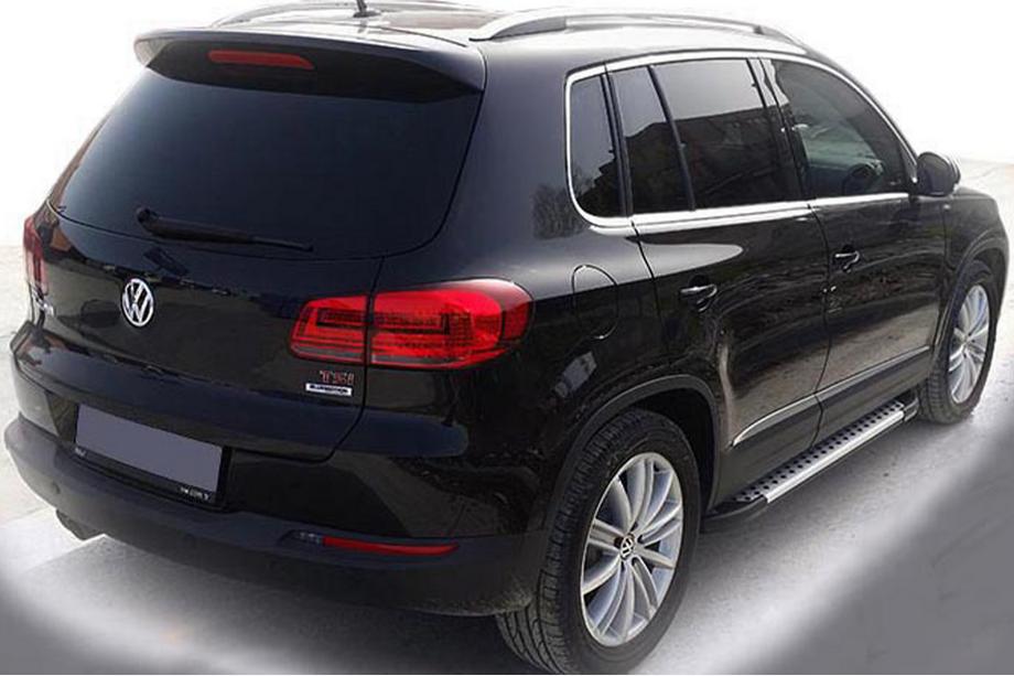 Volkswagen Tiguan 2007-2016 рр. Бокові пороги Allmond Grey (2 шт., алюм) Image