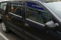 Dacia Logan MCV 2004-2014 рр. Зовнішня окантовка стекол (4 шт, нерж.) фото 1