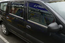 Dacia Logan MCV 2004-2014 рр. Зовнішня окантовка стекол (4 шт, нерж.) фото 1