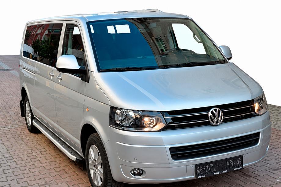 Volkswagen T5 2010-2015 рр. Бокові пороги Fullmond (2 шт., алюм) Довга база Фото 1