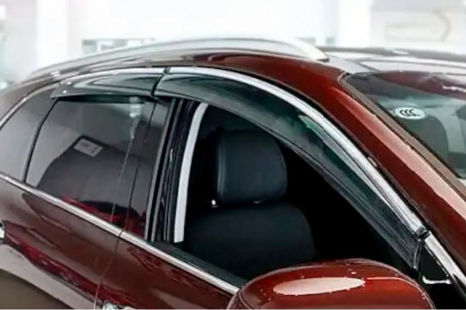 Audi Q7 2015-2026 рр. Вітровики з хром молдингом (4 шт, HIC) Фото 4