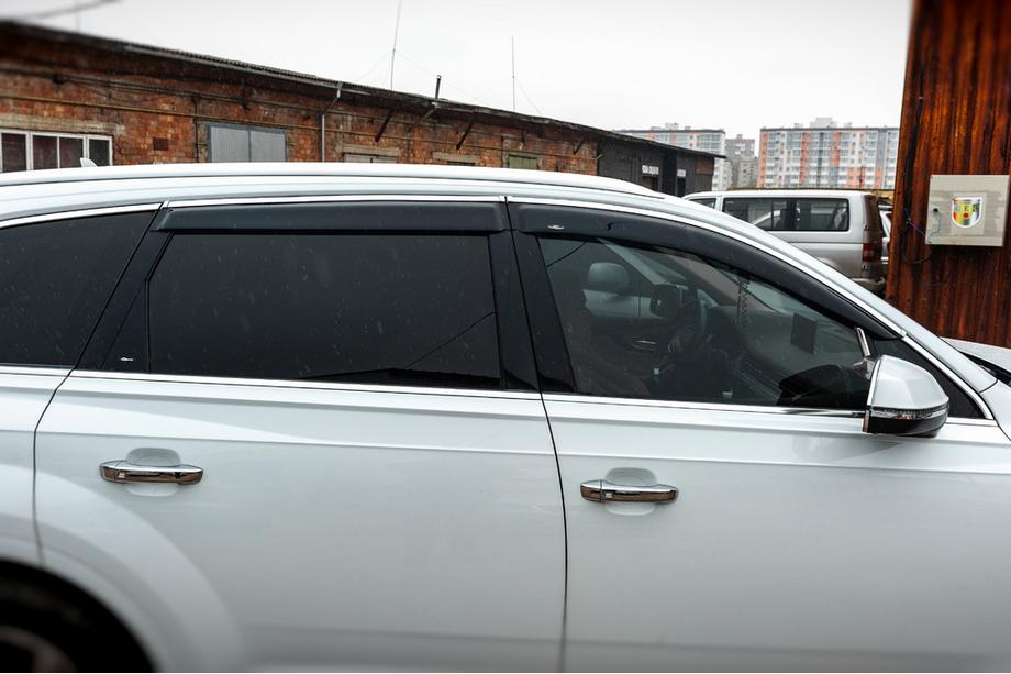 Audi Q7 2015-2026 рр. Вітровики з хром молдингом (4 шт, HIC) Фото 2