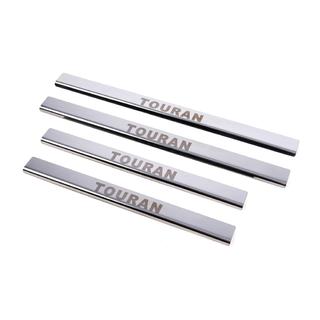 Накладки на пороги Carmos (4 шт, нерж) Volkswagen Touran 2010-2015 рр. фото 3