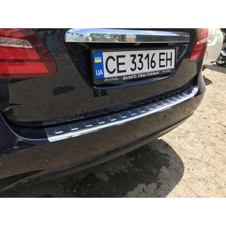 Накладка на задній бампер Carmos (нерж) Mercedes B-class W246 2011-2018 рр. фото 3