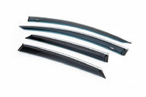 Ford Mondeo 2014-2022 рр. Вітровики з хром молдингом (4 шт, HIC) фото 3