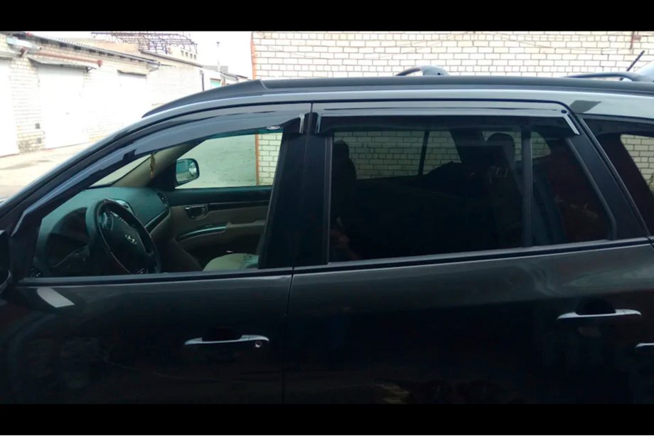 Hyundai Santa Fe 2 2006-2012 рр. Вітровики (4 шт, HIC) Фото 12