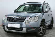 Skoda Yeti 2009-2017 рр. Накладки на противотуманки (2009-2013 2 шт., нерж) фото 1