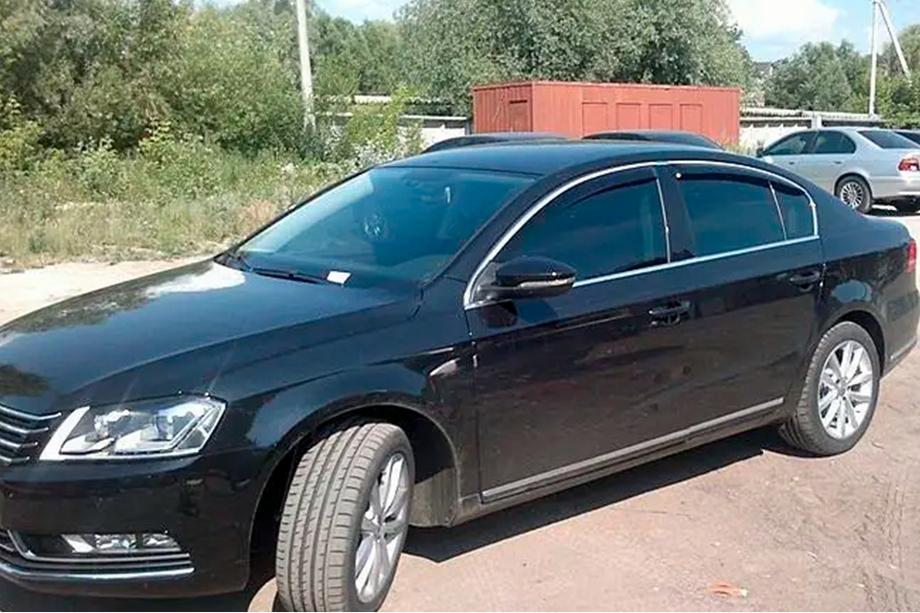 Volkswagen Passat B6 2006-2012 рр. Вітровики з хром молдингом SW (4 шт, HIC) Фото 8