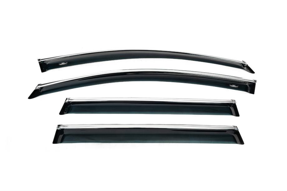 Volkswagen Passat B7 2012-2015 рр. Вітровики з хромованим молдингом молдингом SW (4 шт, EU, HIC) Фото 6