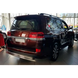 Задній захист AK002-double (2 шт., нерж) Toyota Land Cruiser 200 2007-2021 рр. фото 2