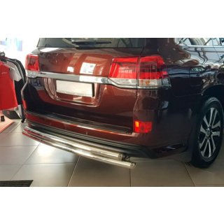 Задній захист AK002-double (2 шт., нерж) Toyota Land Cruiser 200 2007-2021 рр. фото 3