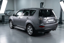 Mitsubishi Outlander 2006-2012 рр. Бокові пороги Rainbow (2 шт., Алюм.) фото 1