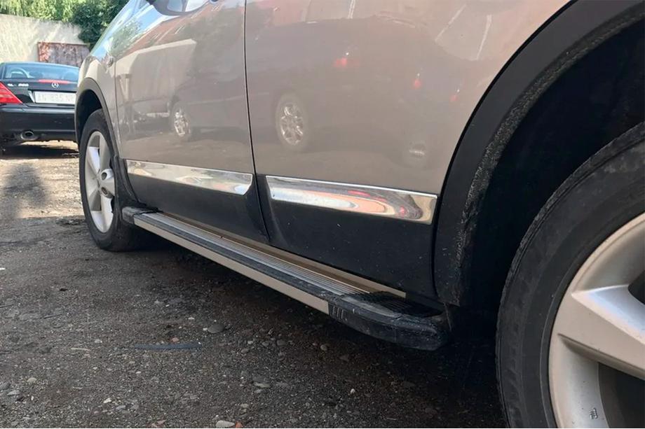 Nissan Qashqai 2010-2014 рр. Бокові пороги Rainbow (2 шт., алюм.) Довга база Фото 2