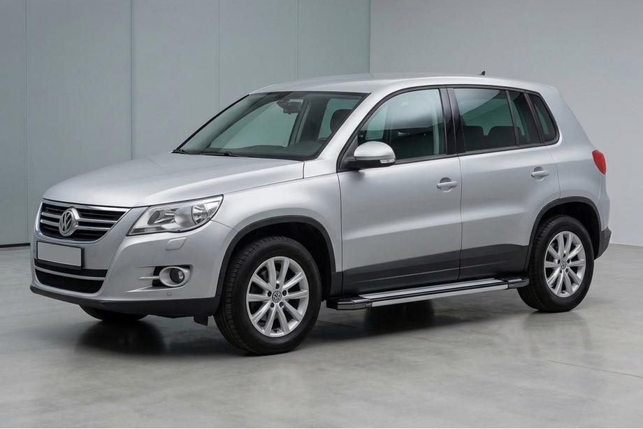 Volkswagen Tiguan 2007-2016 рр. Бокові пороги Rainbow (2 шт., алюм) Image