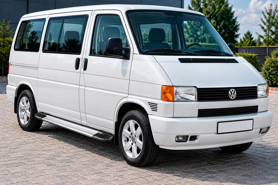 Volkswagen T4 Caravelle/Multivan 1990-2003 рр. Бокові пороги Rainbow (2 шт., алюм) Фото 1