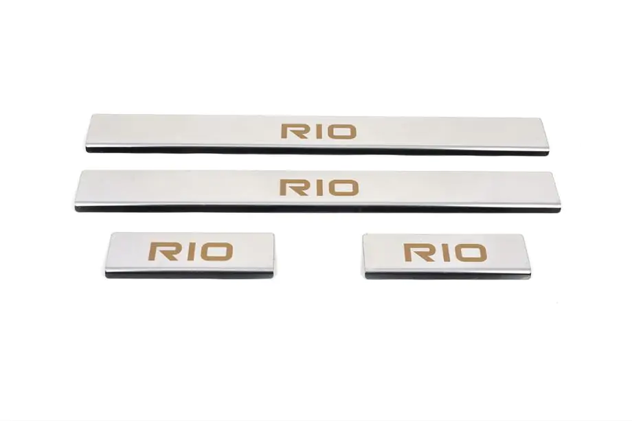 Kia Rio 2005-2011 рр. Накладки на пороги Carmos (4 шт., нерж.)