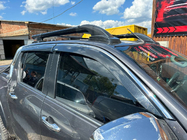 Toyota Hilux 2015- рр. Вітровики з хромованим молдингом (4 шт, Niken) фото 4