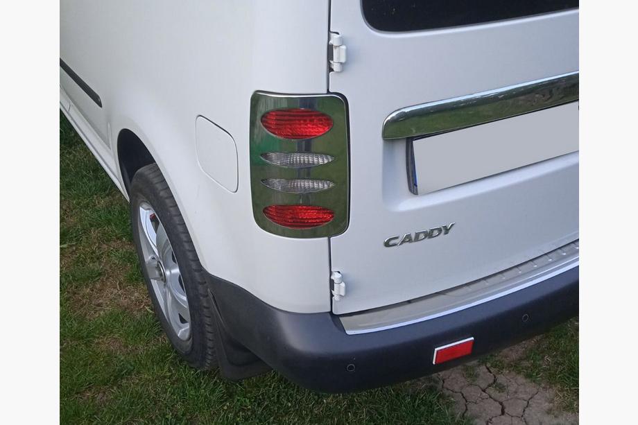 Volkswagen Caddy 2004-2010 рр. Накладки на стопи V2 (2 шт., нерж) Carmos - Турецька сталь Image