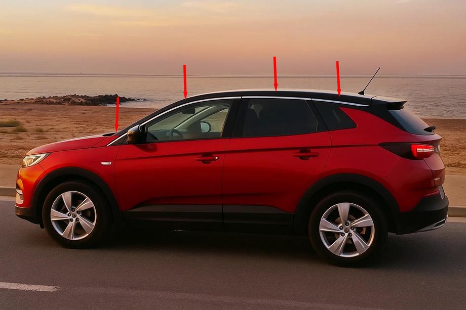Opel Grandland X 2017- рр. Верхні молдинги стекол (8 шт, нерж) Фото 1