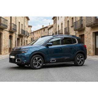Бокові пороги Allmond Black (2 шт, алюміній) Citroen C5 Aircross 2017-2025 рр. фото 1