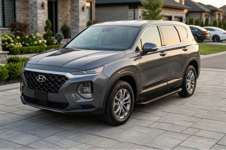Hyundai Santa Fe 4 2018-2023 рр. Бокові пороги Allmond Black (2 шт., алюміній) Фото 1