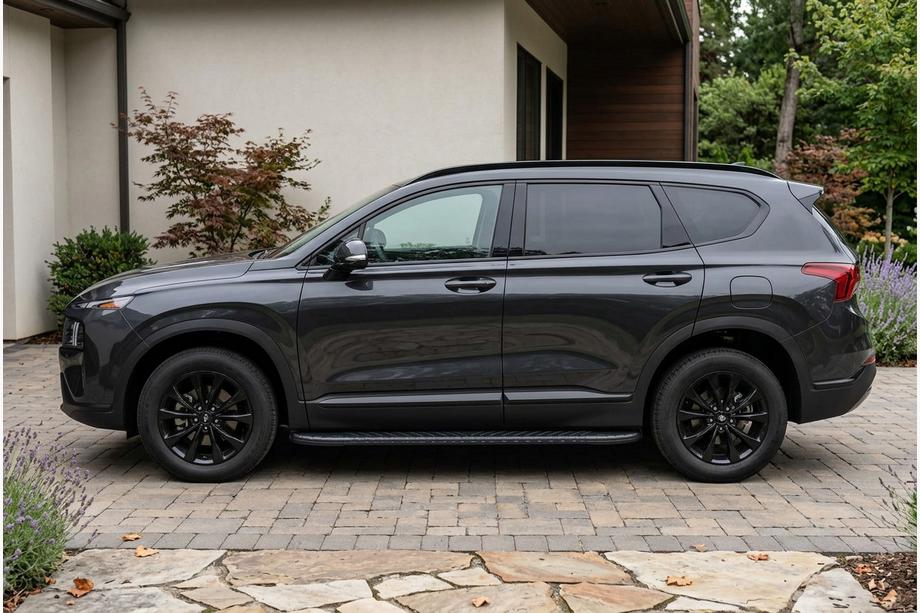 Hyundai Santa Fe 4 2018-2023 рр. Бокові пороги Bosphore Black (2 шт., алюміній) Фото 1