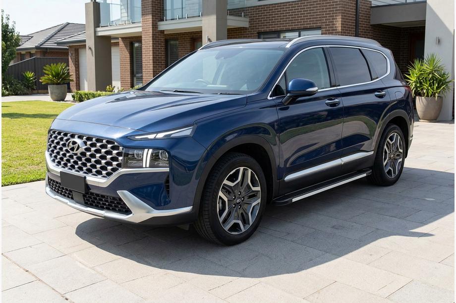 Hyundai Santa Fe 4 2018-2023 рр. Бокові пороги Maya V1 (2 шт., алюміній) Фото 1