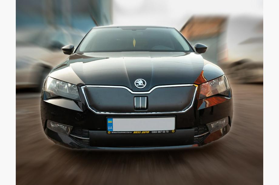Skoda Superb 2015-2024 рр. Зимова накладка на решітку (2015-2019, верхня) Фото 1