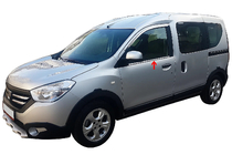 Renault Dokker 2013-2022 рр. Окантовка вікон (2 шт., нерж.) Carmos - Турецька сталь фото 1