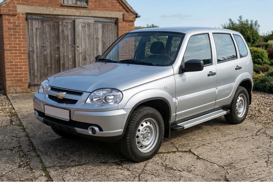 Chevrolet Niva 1998-2020 рр. Бокові пороги Maya V2 (2 шт., алюміній) Image