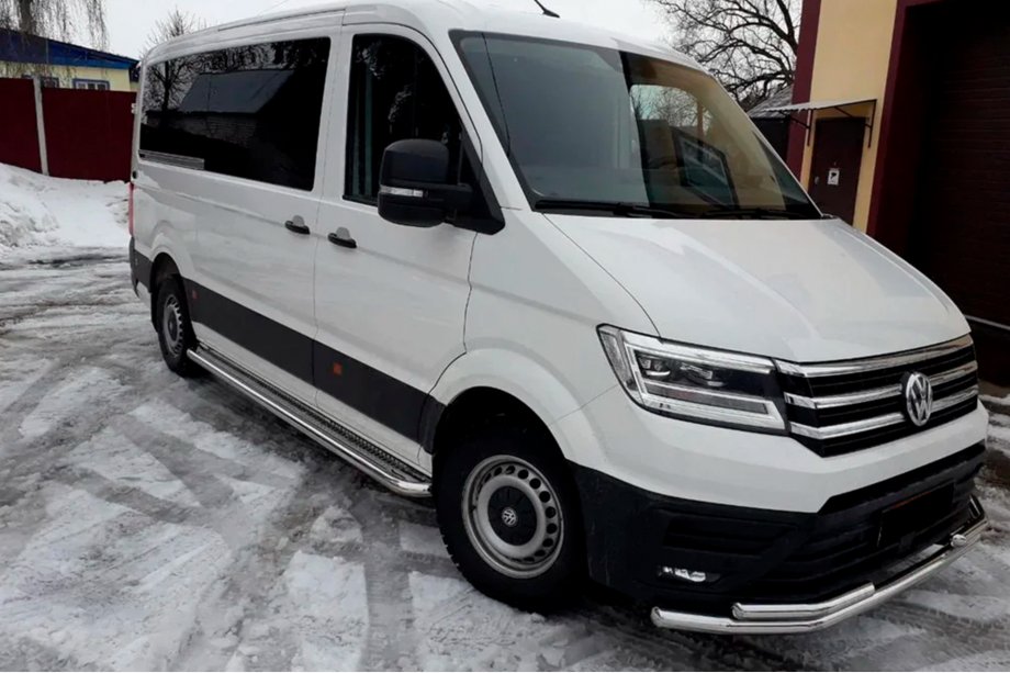 Volkswagen Crafter 2016- рр. Передній захист ST085 (нерж) Фото 2