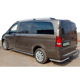Задній захист кути AK003 (нерж.) Mercedes Vito/V-class W447 2014- рр. фото 1