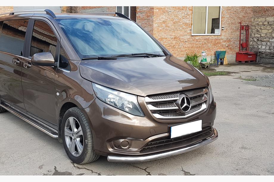 Mercedes Vito/V-class W447 2014- рр. Передній захист ST008 (нерж.) Фото 3
