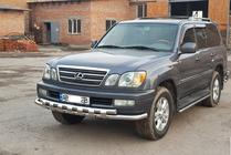 Lexus LX470 1998-2007 рр. Передній захист ST015 (нерж.) фото 2