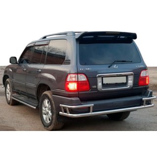 Задній захист AK009-15 (нерж.) Lexus LX470 1998-2007 рр. фото 1