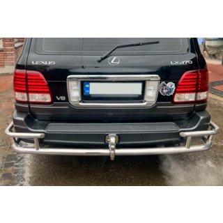 Задній захист AK009-15 (нерж.) Lexus LX470 1998-2007 рр. фото 2