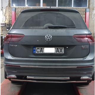 Задній захист AK001-2 (нерж) Volkswagen Tiguan 2016-2023 рр. фото 3
