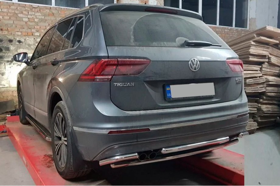 Volkswagen Tiguan 2016-2023 рр. Задній захист AK001-2 (нерж) Фото 4