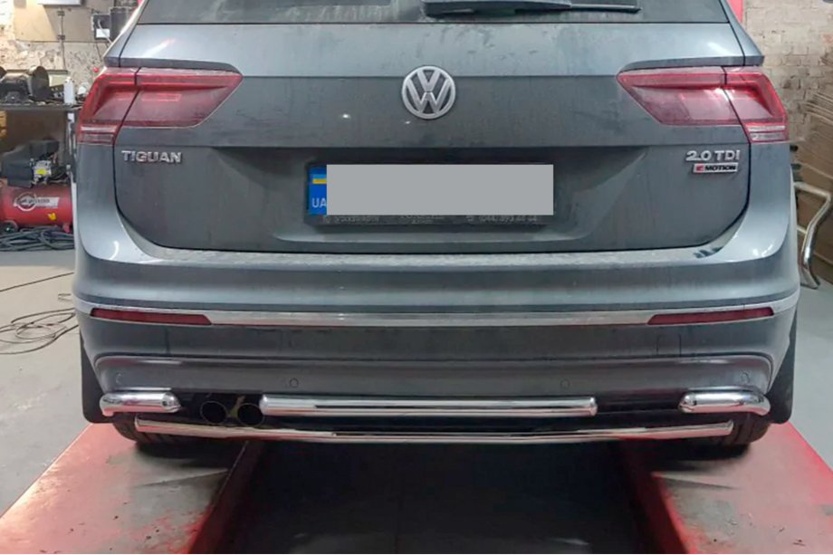 Volkswagen Tiguan 2016-2023 рр. Задній захист AK001-2 (нерж) Фото 2