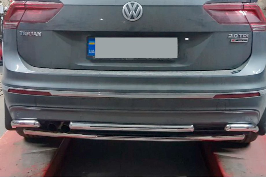 Volkswagen Tiguan 2016-2023 рр. Задній захист AK001-2 (нерж) Фото 3