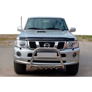 Кенгурятник QT007 (нерж) Nissan Patrol Y61 1997-2011 рр. фото 1